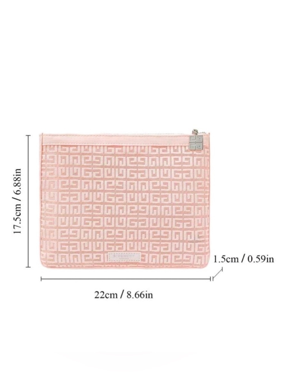 Givenchy Parfums Makeup Pouch Cosmetic Bag Transparent Flat Nude Pink New - Picture 6 of 6